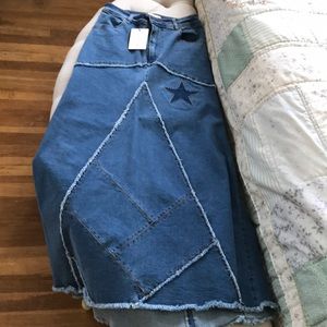 Spell designs Ashbury patchwork denim skirt